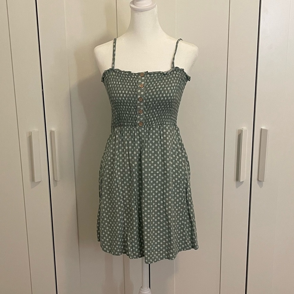 AUW green print summer dress